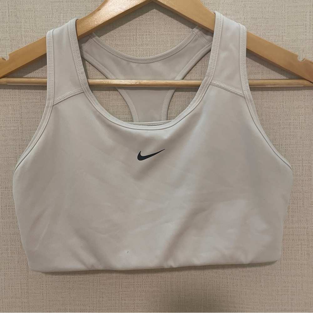 Nike white racerback sports bra. Size: large